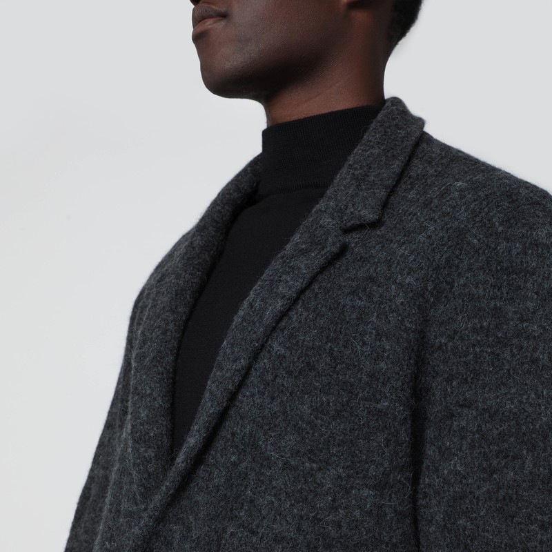 Roberto Collina Anthracite Grey Jacket-style Cardigan In Gray