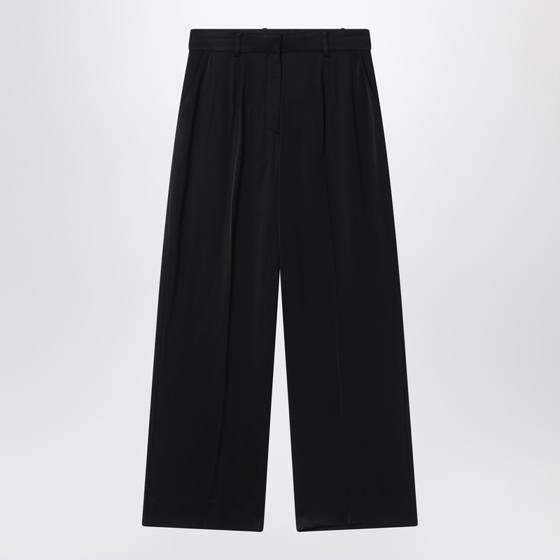 Black palazzo trousers with pleats