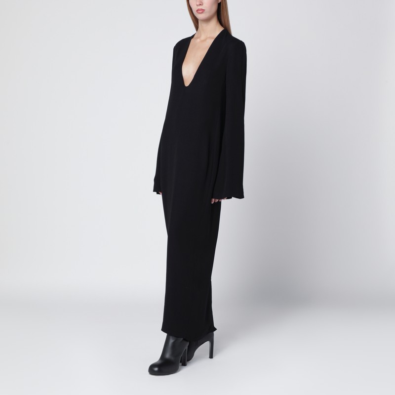Totême Long Black Dress In Cady