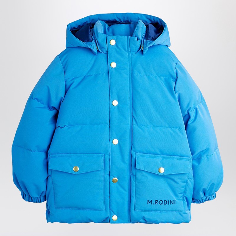 Blue solid heavy puffer jacket