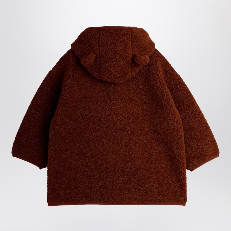 Mini Rodini Bear Pile Jacket In Brown