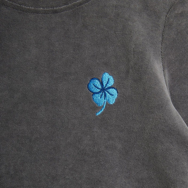 Mini Rodini Grey Velvet Crew-neck Sweater In Gray