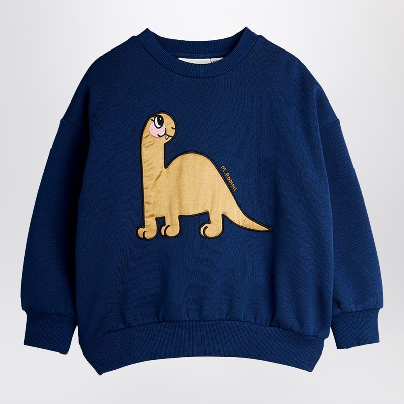 Mini Rodini Dino Application Blue Sweatshirt In Blue