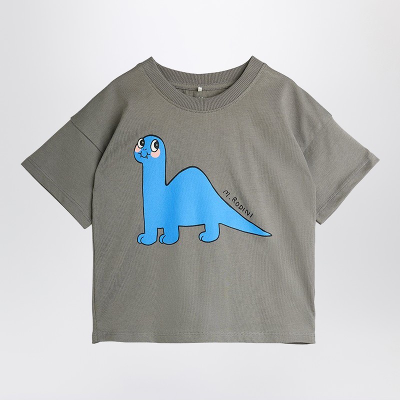 Mini Rodini Dino Grey T-shirt In Gray