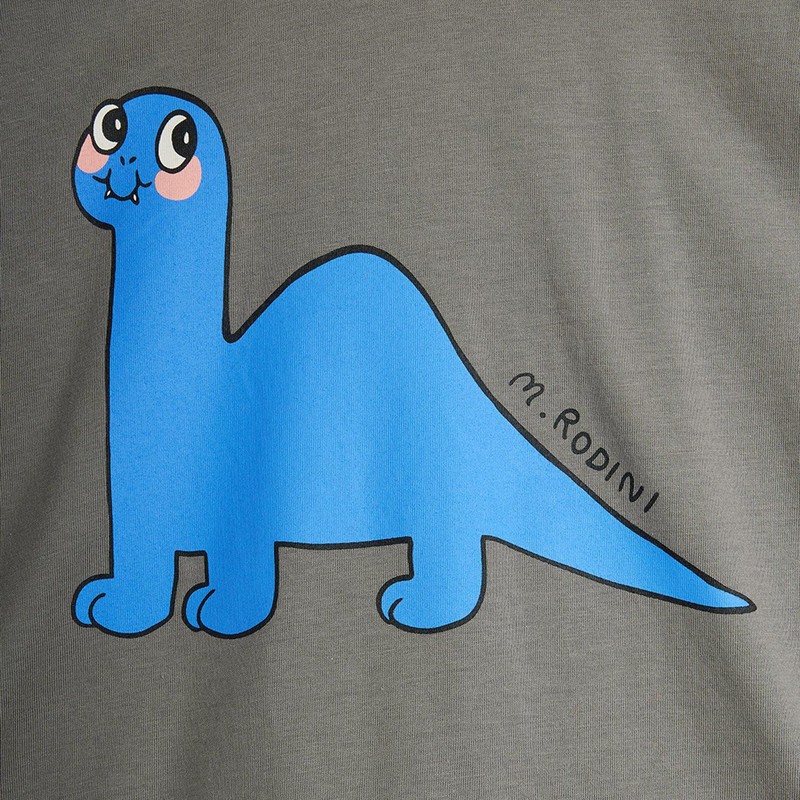 Mini Rodini Dino Grey T-shirt In Gray