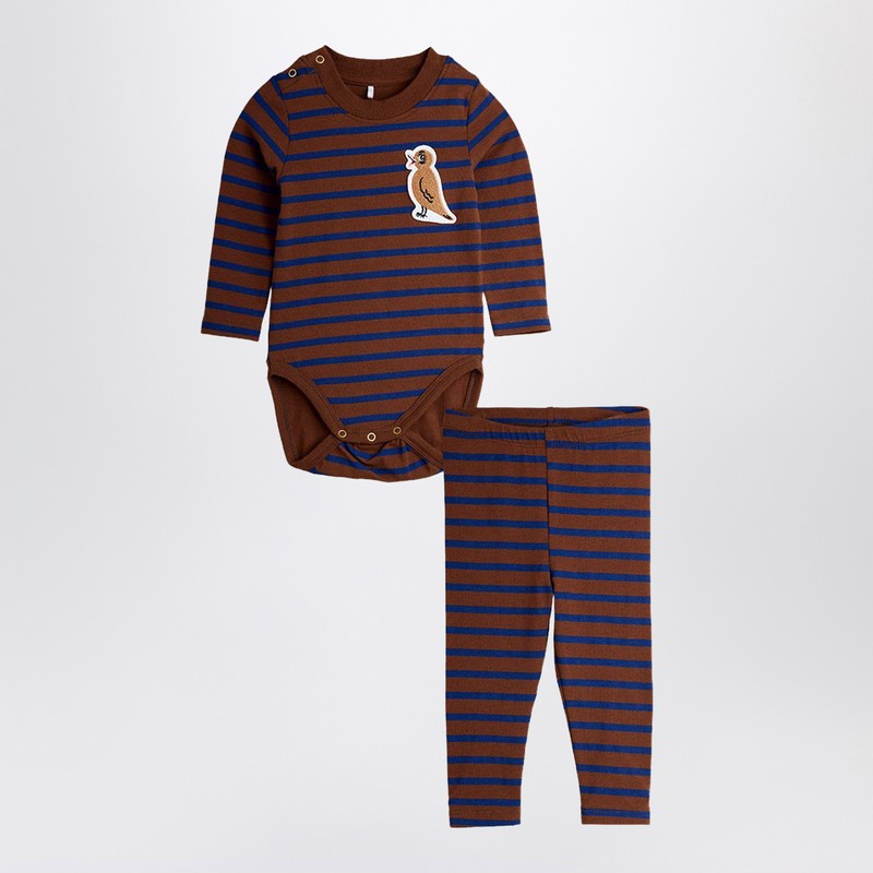 Stripe bird patch baby set