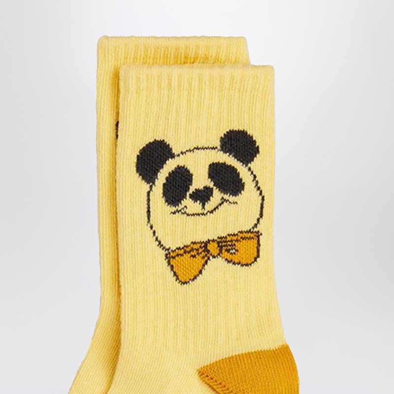Mini Rodini Two Pairs Of Socks With Panda And Cat Motif In Multi