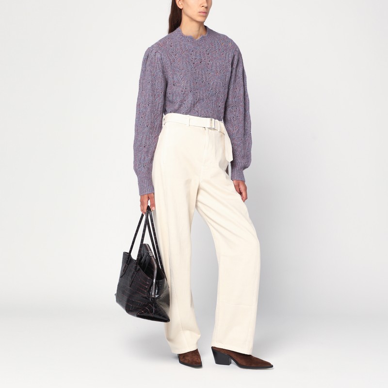 Isabel Marant Étoile Blue-violet Openwork Alpaca-blend Sweater In Blue