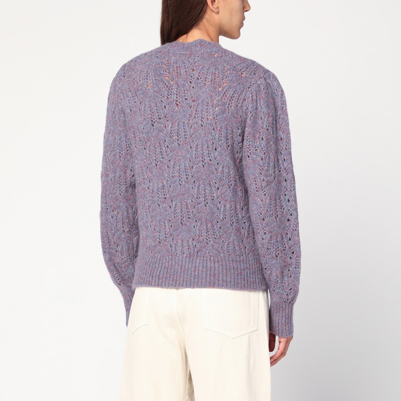 Isabel Marant Étoile Blue-violet Openwork Alpaca-blend Sweater In Blue