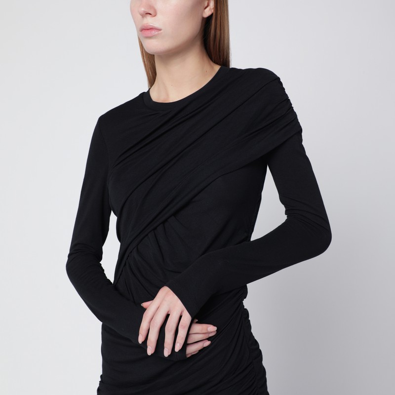 Isabel Marant Étoile Isabel Marant Etoile Denise Draped Black Jersey Dress