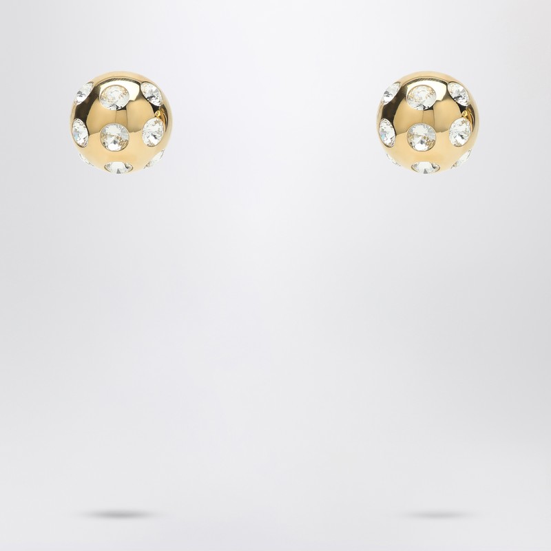 Square Round Earrings with rhinestones