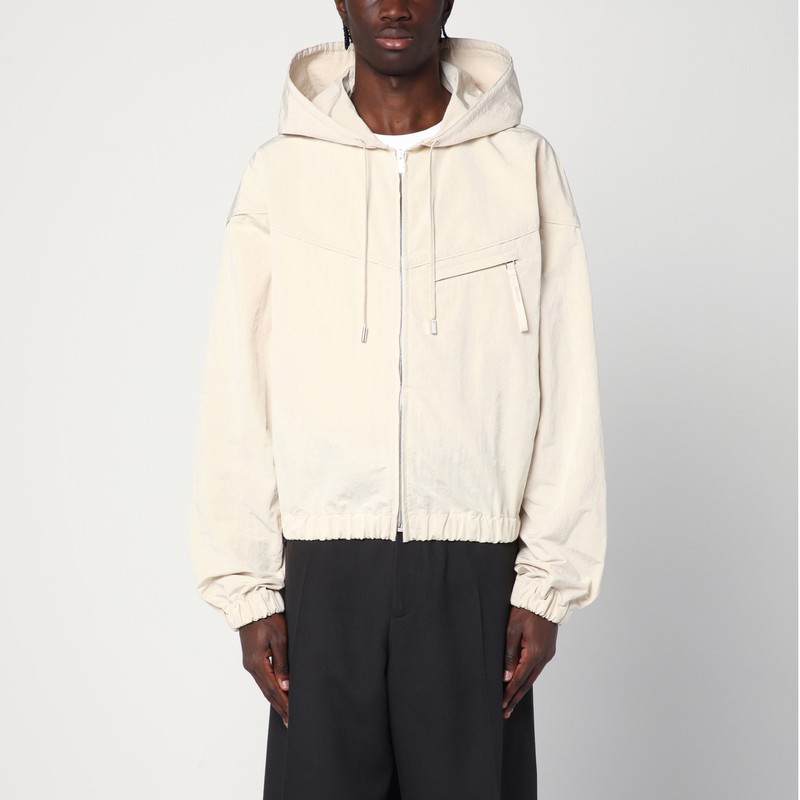 Jacquemus The Bateau Zip-up Windbreaker Jacket In White