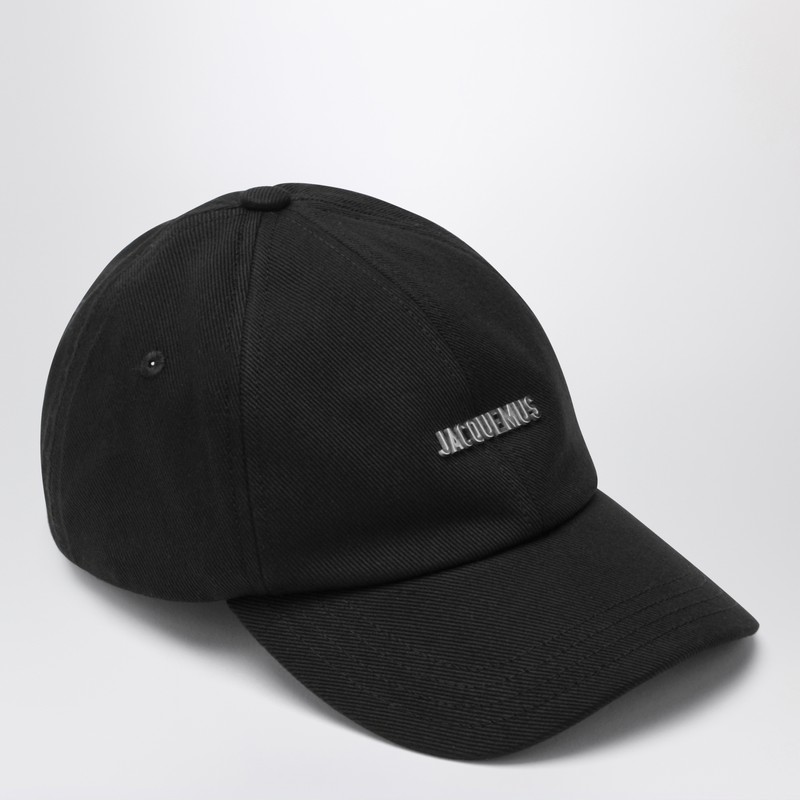 Jacquemus Black Baseball Cap With Logo In Black