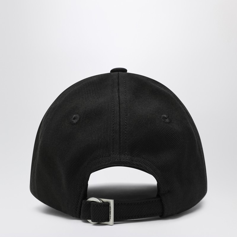 Jacquemus Black Baseball Cap With Logo In Black