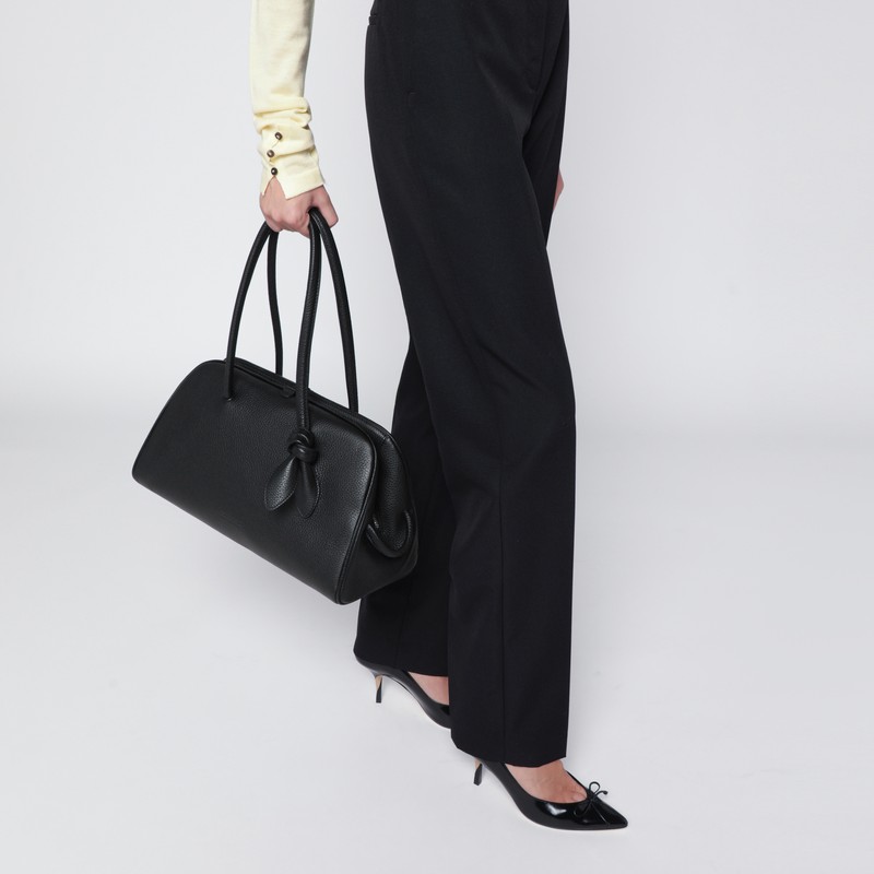 Jacquemus Turismo Calf Leather Shoulder Bag In Black