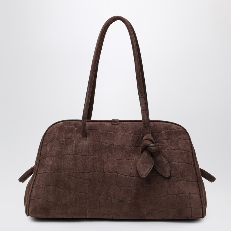 Jacquemus Brown Crocodile-effect Leather Turismo Bag In Brown