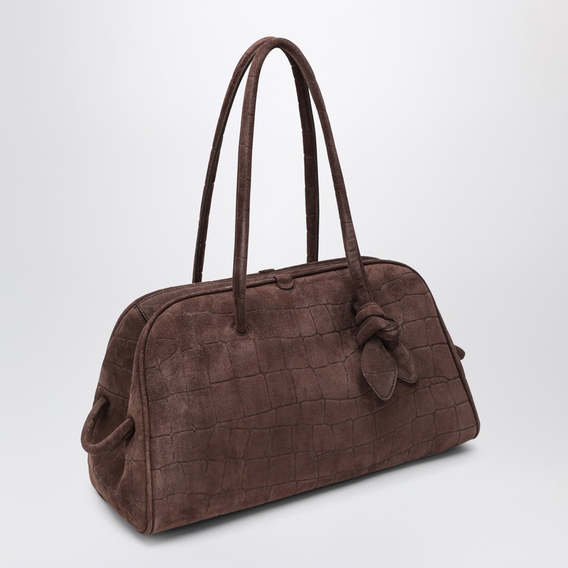 Jacquemus Brown Crocodile-effect Leather Turismo Bag In Brown