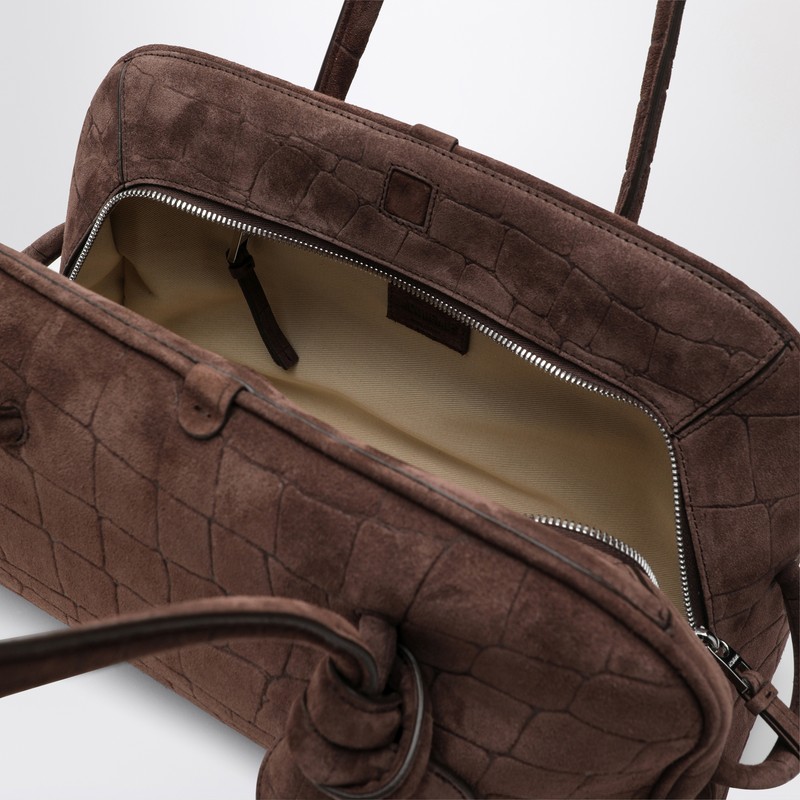 Jacquemus Brown Crocodile-effect Leather Turismo Bag In Brown