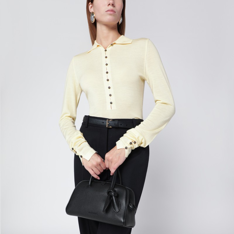 Jacquemus Black Leather Turismo Small Bag In Black