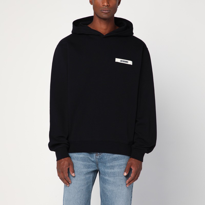 Black cotton hoodie