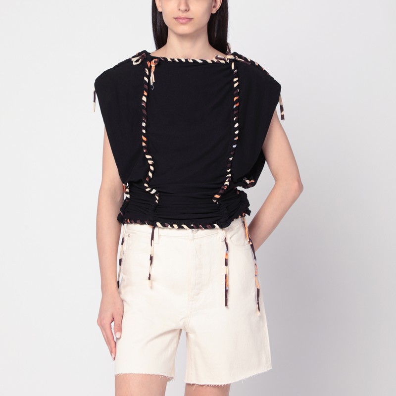 Top Zohra black in cotton