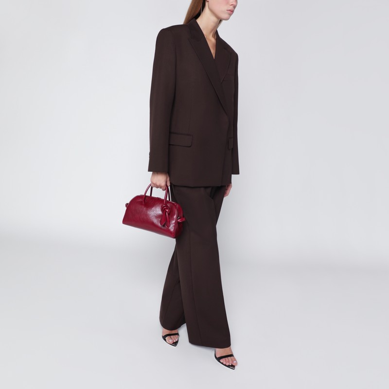 Jacquemus Burgundy Leather Turismo Small Bag In Burgundy
