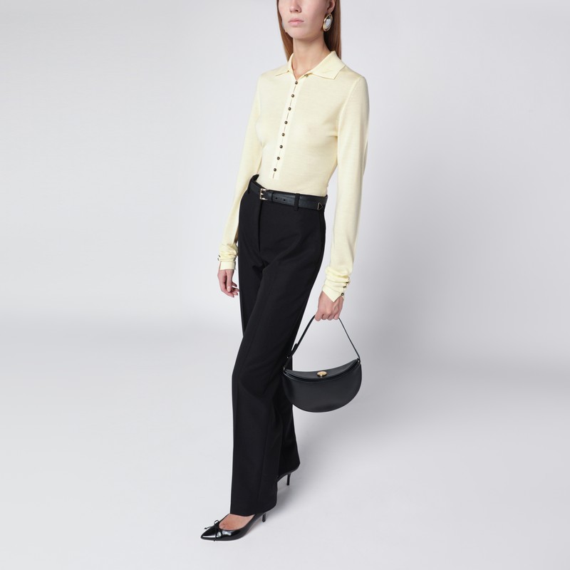 Jacquemus Small Ovalo Bag In Black Leather In Black