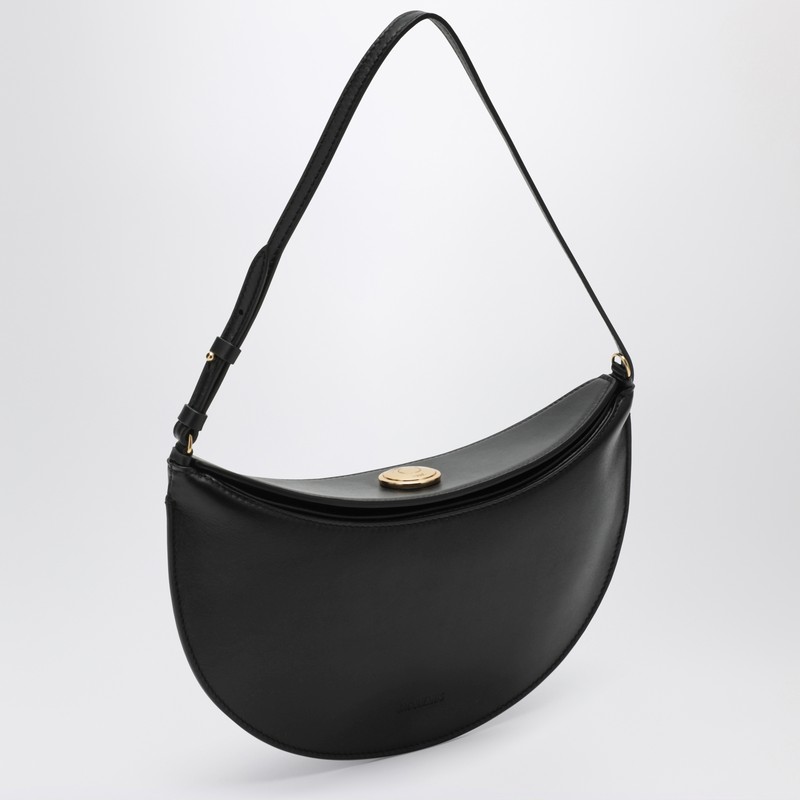Jacquemus Small Ovalo Bag In Black Leather In Black