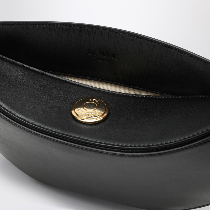 Jacquemus Small Ovalo Bag In Black Leather In Black