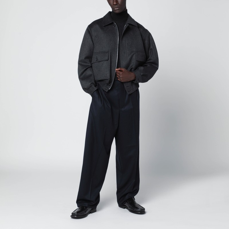 Jacquemus Tailored Relaxed Trousers Pleated In Blue