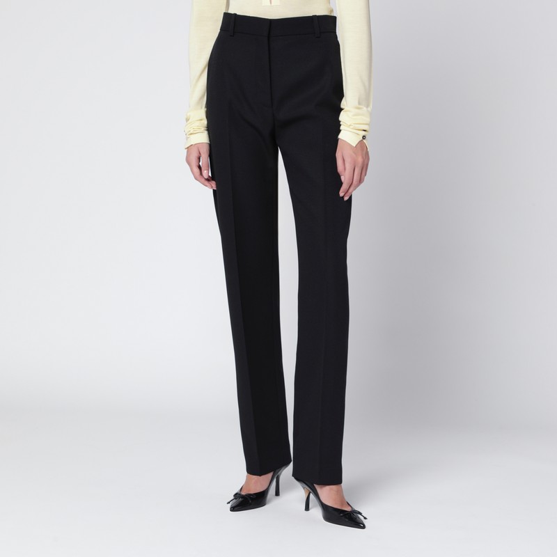 Black wool trousers