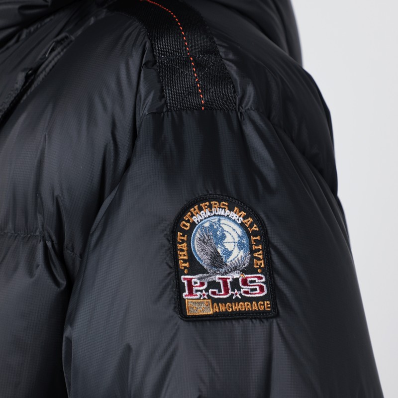 Parajumpers Black Cloud Hooded Down Jacket In Black
