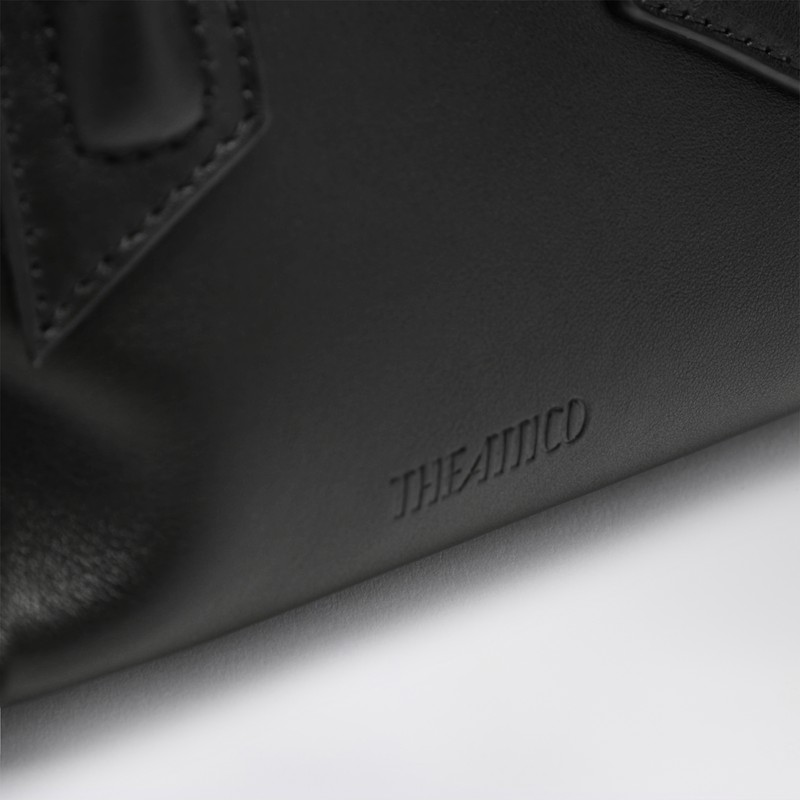 Attico Mini Leather Shoulder Bag With Dual Zip Closure In Black