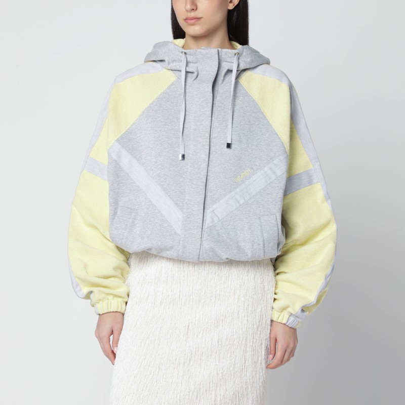 Grey/light yellow bomber sweatshirt