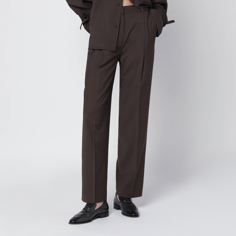 Totême Brown Wool Trousers
