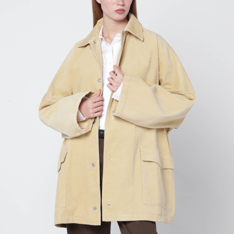 Beige corduroy overshirt jacket