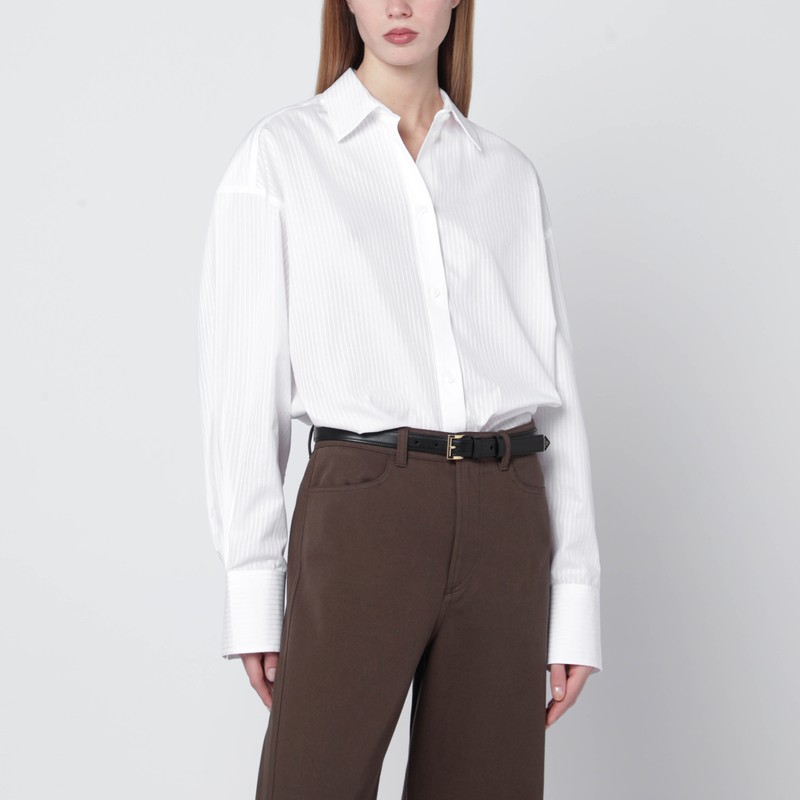 White oversized striped shirt