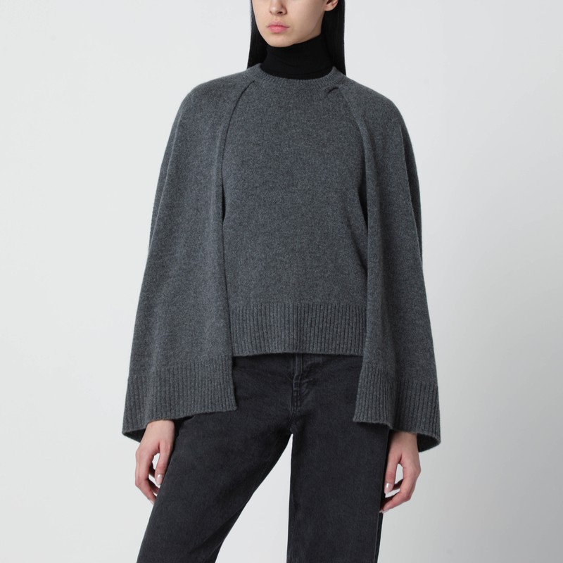 Grey cashmere cape sweater