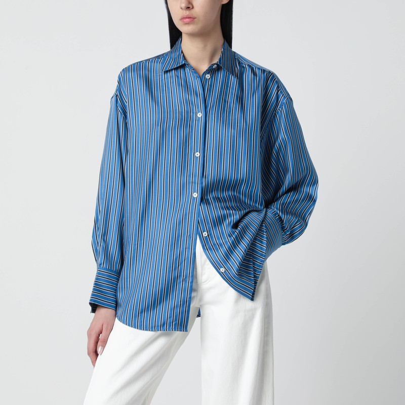Light blue striped silk shirt