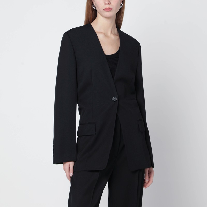 Black wool-blend jacket