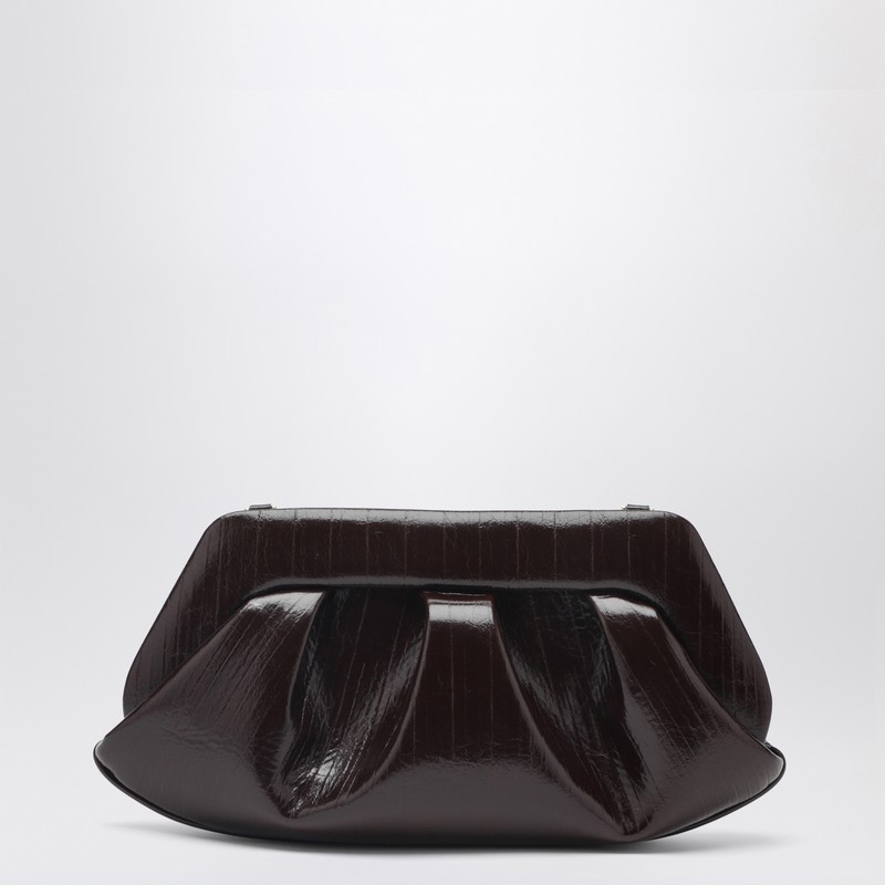 Emera clutch in chocolate brown
