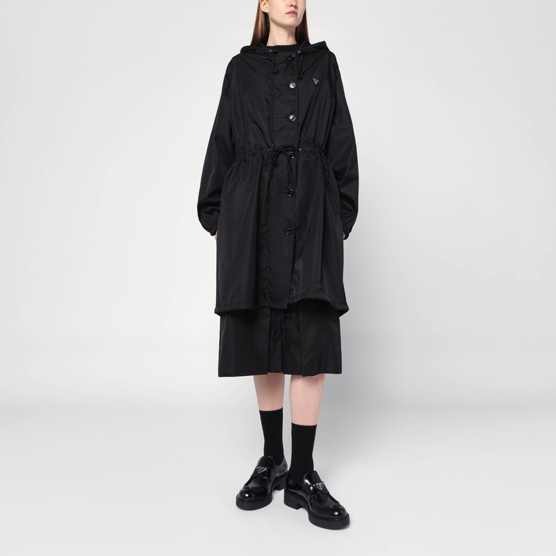 Black raincoat in Re-Nylon