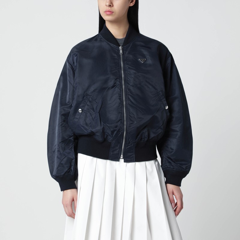 Blue Re-Nylon bomber jacket