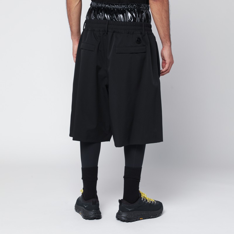 Moncler X A$ap Rocky Black Nylon Blend Bermuda Shorts In Black
