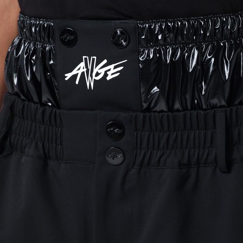 Moncler X A$ap Rocky Black Nylon Blend Bermuda Shorts In Black