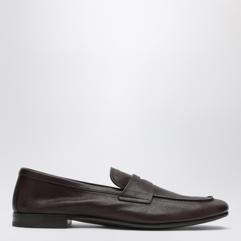 Dark brown leather loafers