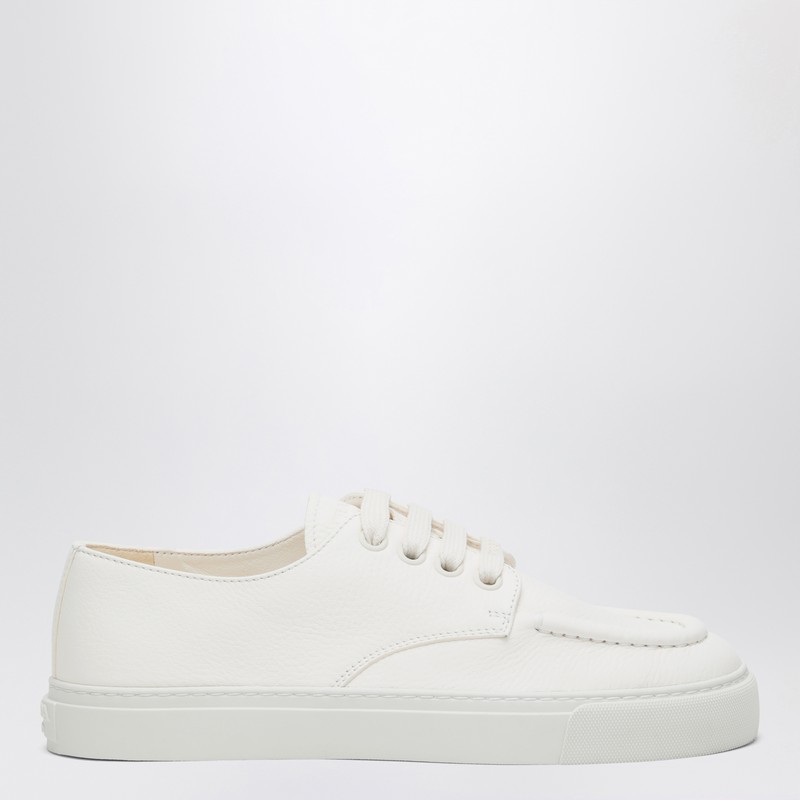 Sneakers ivory in hammered leather