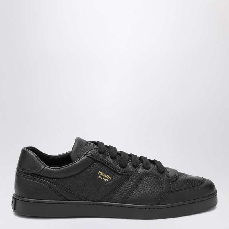 Black sneakers in hammered leather