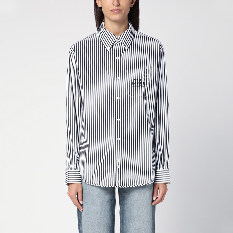 White striped button-down shirt