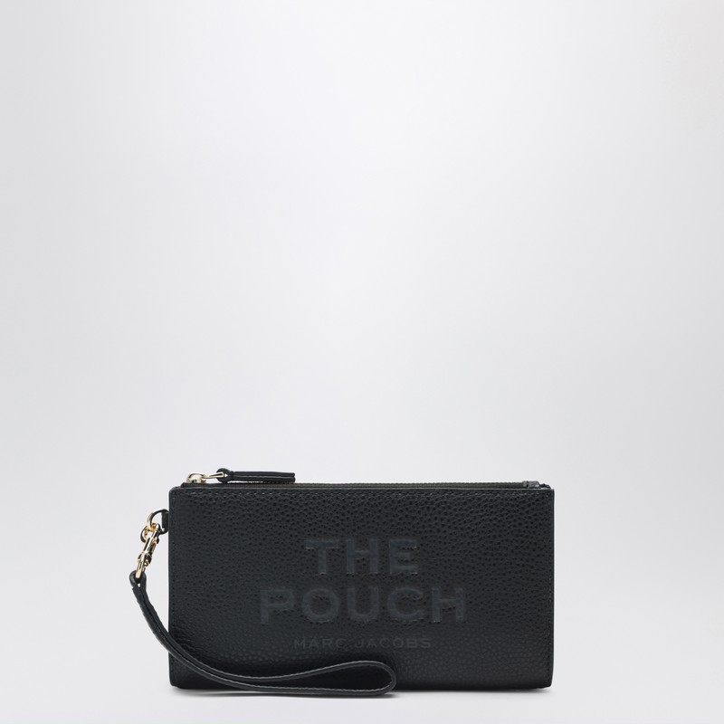 The Pouch black grained leather bag